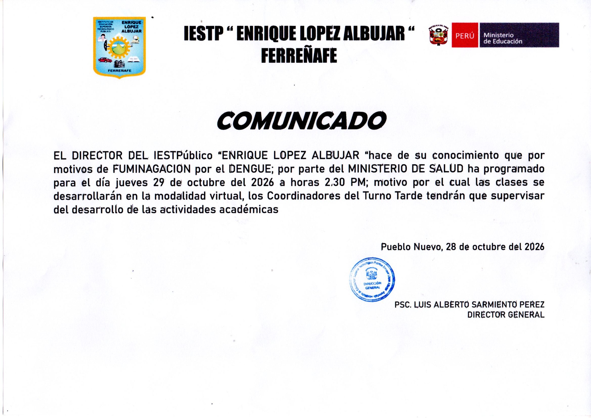 Prevención ante posibles contagio de Dengue
